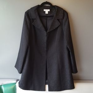 Nine West black brocade dress coat